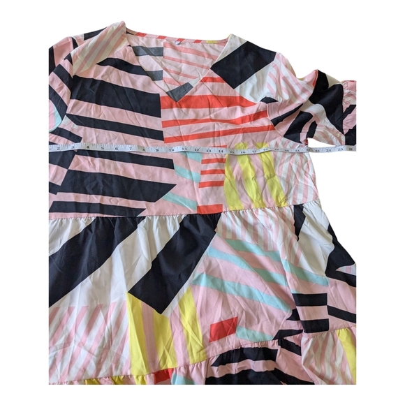 Colorful, Geometric Patterned, Long Sleeve Dress. Size XL. - Picture 11 of 11